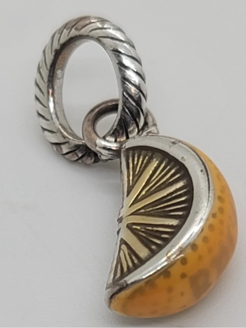 🆕 Brighton Florida state orange slice charm Enamel & silver 
